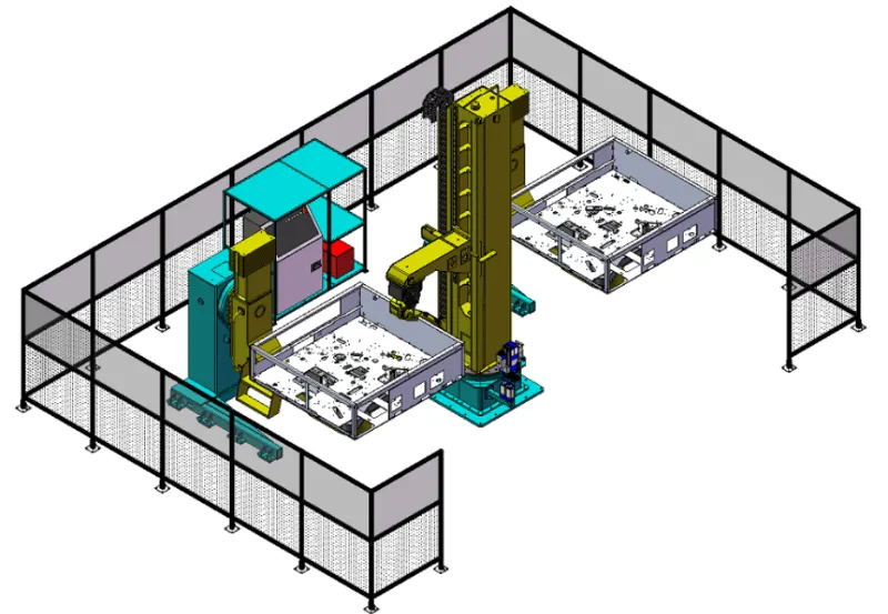 Robotic welding system for industrial washer frames