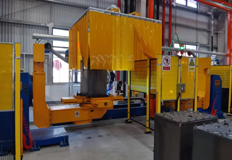 Automated sheet metal welding system with servo positioners