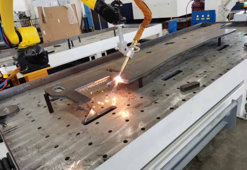 AGR robotic oxy-fuel cutting system performing precision beveling