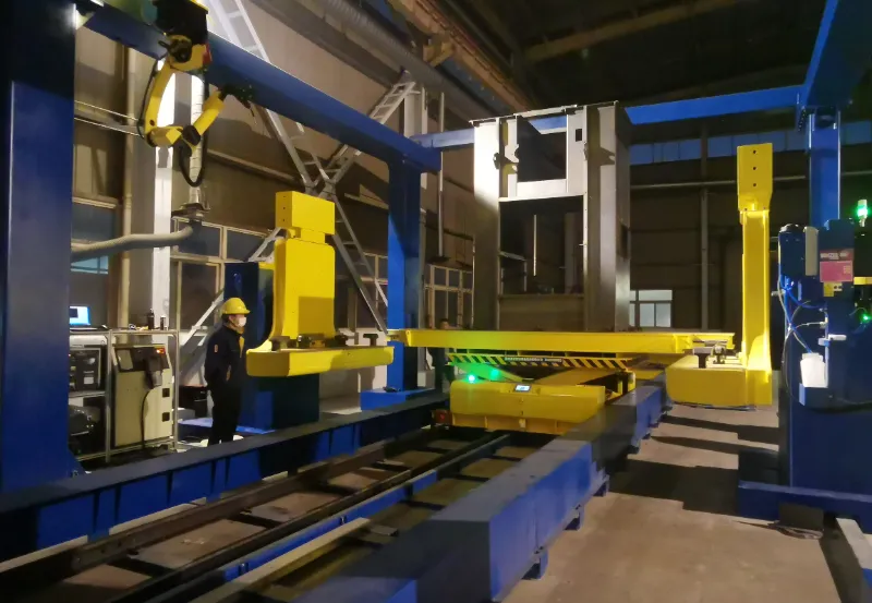 Automated Welding Line for Cement Elevator Head and Tail Sections | AGR Robotics