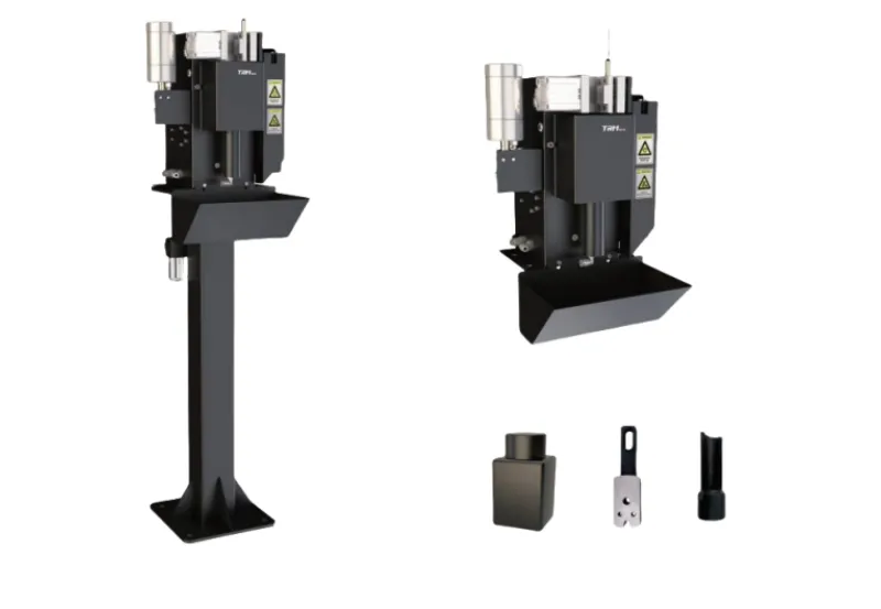 AGR welding torch cleaning station removing spatter and residue