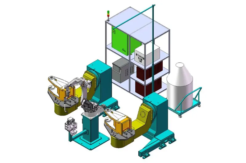 robotic welding station for excavator boom front forks agr robotics