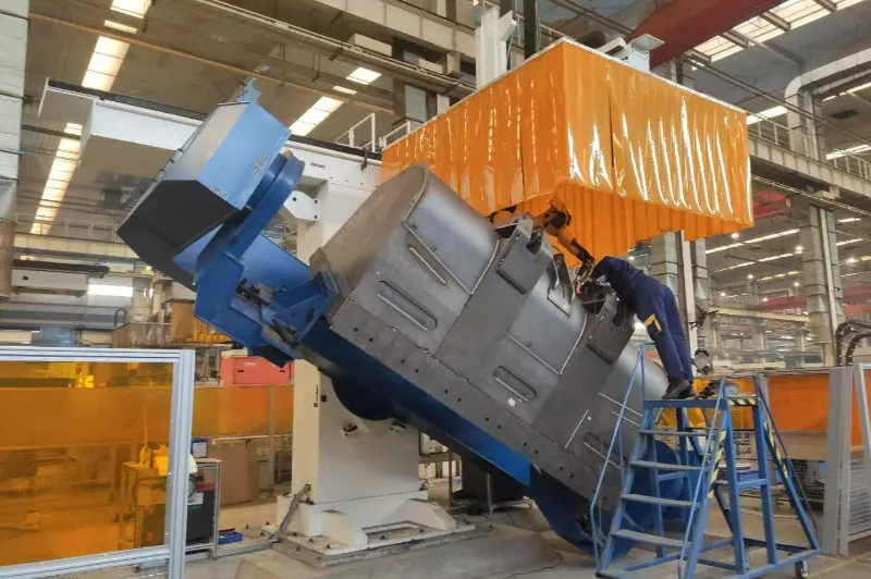 industrial robot welding thick steel loader bucket